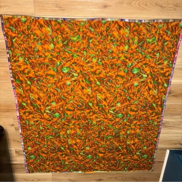 Vibrant Rail Fence Pattern Scrappy Patchwork Quilt Throw 62x54 - Picture 7 of 9